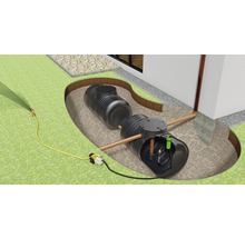Illustration d''un système souterrain d''utilisation de l''eau de pluie dans le jardin
