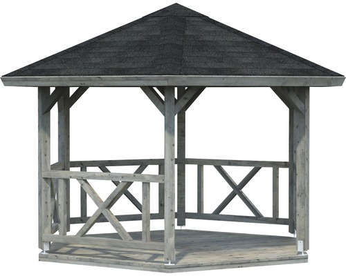 Pavillon de jardin en bois avec toit en tuiles