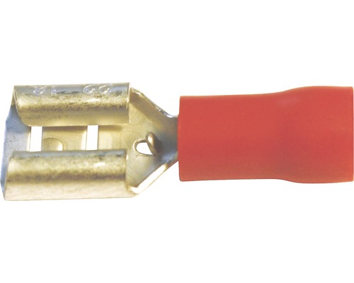 Douille plate à enficher isolée rouge 6,3x0,8 mm 100 unités Cosse femelle plate avec isolation