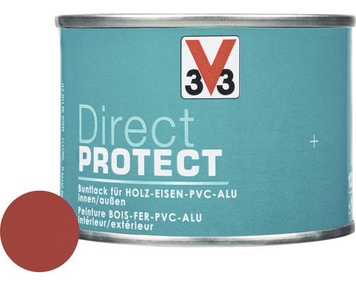 Buntlack V33 Direct Protect rot 125 ml Farbdose Buntlack für Holz, Eisen, PVC und Aluminium