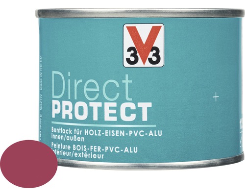 Buntlack V33 Direct Protect hibiscus rot 125 ml Farblackdose Direct Protect für Holz, Eisen, PVC und Aluminium