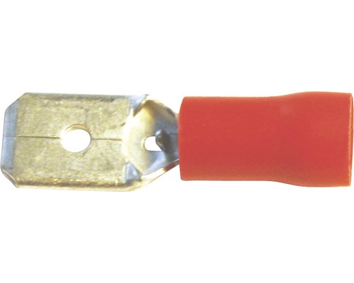 Broche plate isolée rouge 2,8x0,8 mm 100 unités