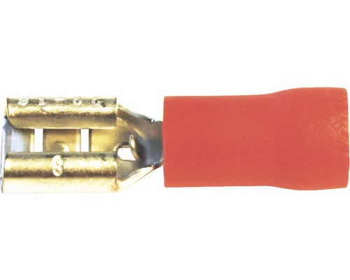 Douille plate à enficher isolée rouge 4,8x0,8 mm 100 unités