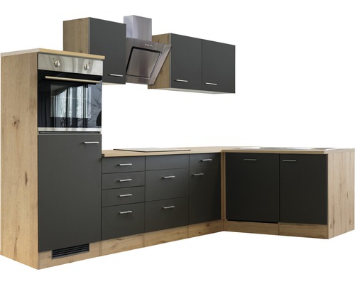 Cuisine d''angle moderne avec hotte, four et évier