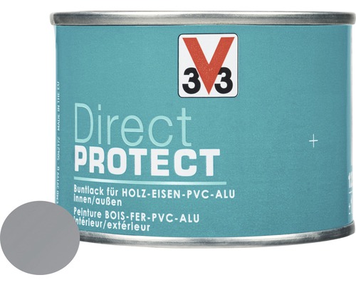 Buntlack V33 Direct Protect alu 125 ml V33 Direct Protect Buntlack für Holz, Eisen, PVC und Aluminium im Farbbeispiel