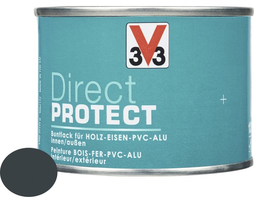 Buntlack V33 Direct Protect anthrazit 125 ml Farbdose Buntlack für Holz, Eisen, PVC und Aluminium