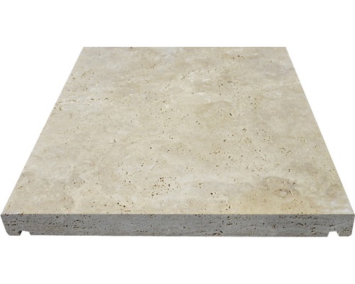 Détail d''un carreau en travertin