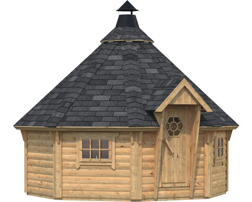 Kota de jardin en bois avec bardeaux de toiture