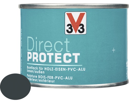 Buntlack V33 Direct Protect anthrazit 125 ml Farbdose Buntlack für Holz, Eisen, PVC und Aluminium