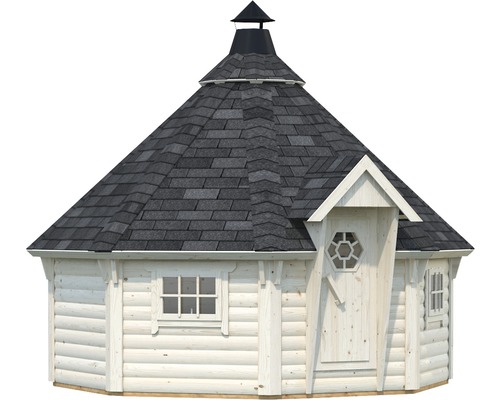 Kota de grill en bois avec porte et fenêtres