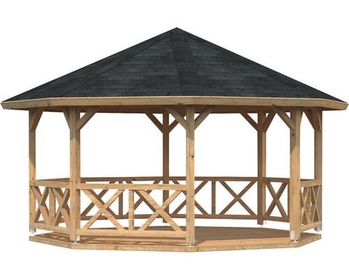 Pavillon en bois avec carton bitumé