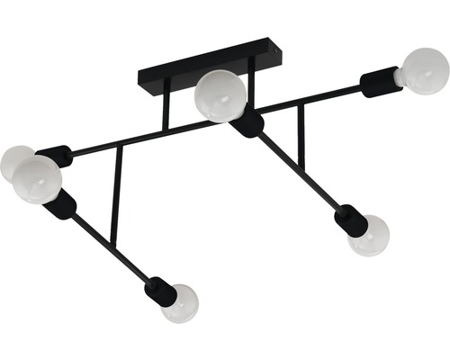 Plafonnier LED Belsiana 40 W 6 ampoules noir