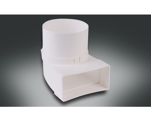 Pièce de dérivation pour tube plat Rotheigner avec tubulures blanc 111x54 mm Raccord en plastique pour conduits de ventilation avec raccord rectangulaire vers rond