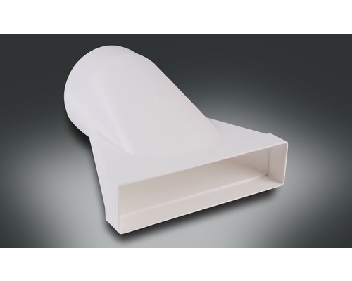 Pièce de transition pour tube plat Rotheigner rond/plat blanc 111x54 mm Raccord de forme rectangulaire sur rond