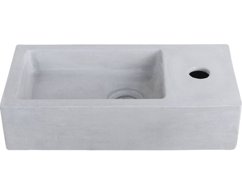 Handwaschbecken RAVO Beton mit Beschichtung grau 38.5x18.5 cm