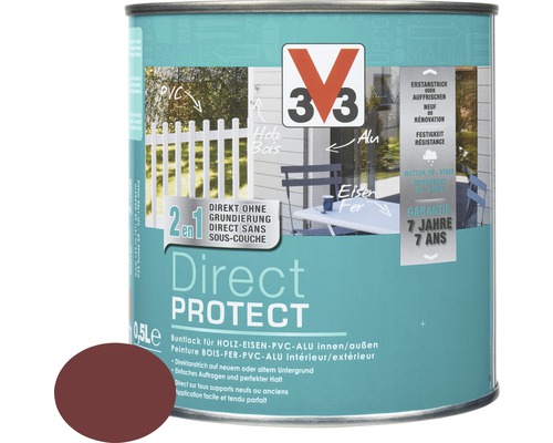 Laque couleur V33 Direct Protect rouge foncé 0.5 l