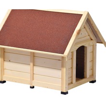 Hundehütte aus Holz mit Dachpappe