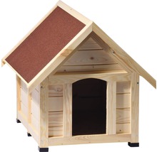 Hundehütte aus Holz mit Dachpappe