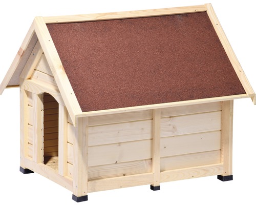 Hundehütte aus Holz mit Dachpappe