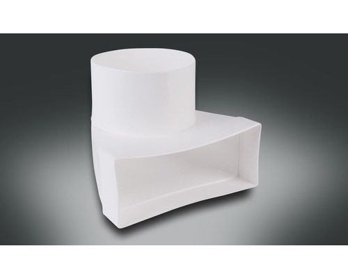 Pièce de dérivation pour tube plat Rotheigner avec tubulures blanc 220x90 mm Coude de conduit rectangulaire pour systèmes de ventilation