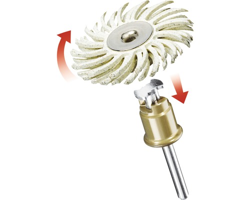 Brosse rotative avec tige pour travaux de ponçage