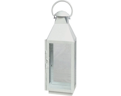 Lanterne Lafiora métal 24 x 23 x 75 cm blanc
