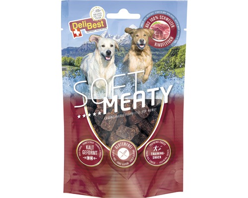 Friandises pour chiens DeliBest Soft Meaty Dog avec bœuf suisse 150 g