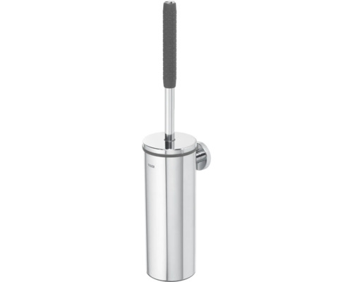 Porte-balai pour WC à manche allongé Comfort & Safety en acier inoxydable poli Ensemble brosse WC pour montage mural