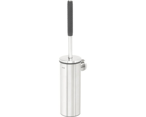 Porte-balai avec manche rallongé Comfort & Safety en acier inoxydable brossé Ensemble de brosse de toilette pour montage mural