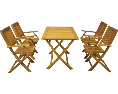 Set de meubles de jardin Garden Place Forma acacia 4 sièges 5 pces bois nature