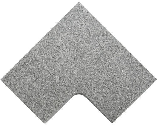 Pièce d'angle de bordure de piscine FLAIRSTONE Phönix gris intérieur arrondi 60 x 35 / 60 x 35 cm