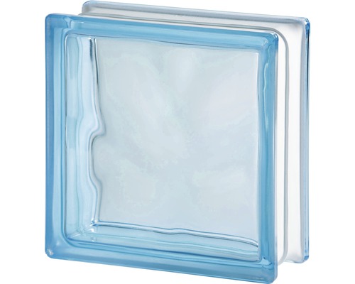 Brique de verre nuage azur 19x19x8 cm