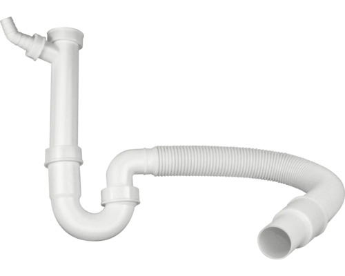 Siphon d’évier Blanco 137262 flexible 1 1/2"x 50 mm avec 1 raccordement machine Siphon avec tube de raccordement flexible