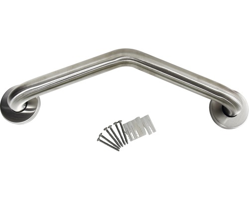 Barre d''appui coudée en acier inoxydable avec matériel de fixation