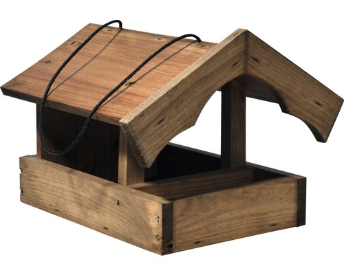 Vogelhaus mit Futter-Veranda inkl. Kordel 25,5x26,5x22 cm