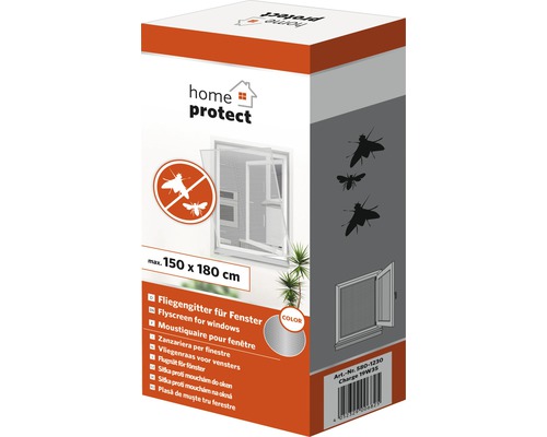 Fliegengitter home protect für Fenster ohne Bohren weiss 150x180 cm