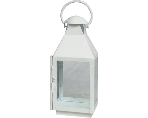 Lanterne Lafiora métal 17 x 16 x 35 cm blanc