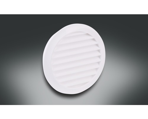 Aération murale Rotheigner avec moustiquaire plastique blanc DN 125 mm Grille d''aération ronde avec lamelles