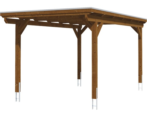 Carport en bois avec toit plat
