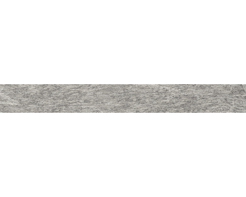 Plinthe de carrelage Pietra di Vals light 7x60 cm Parement mural en pierre grise pour l''intérieur et l''extérieur