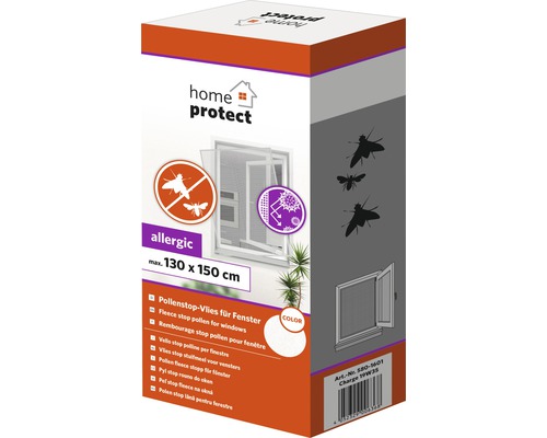 Emballage d''un molleton anti-pollen pour fenêtres, dimension maximale 130 sur 150 centimètres