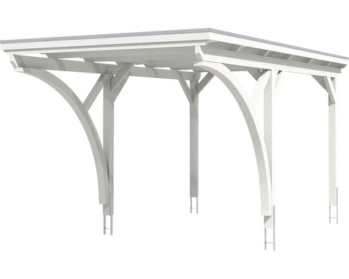Carport en bois blanc