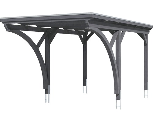 Carport en bois avec supports incurvés