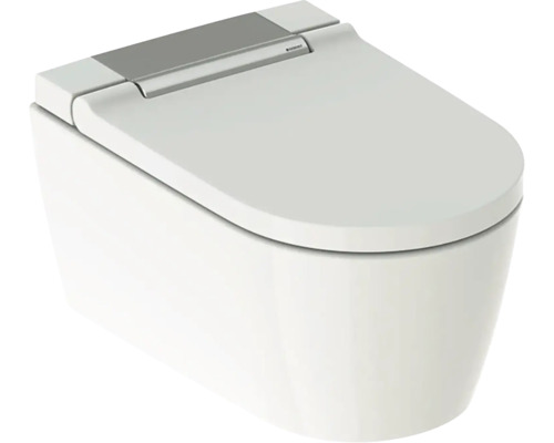 GEBERIT Dusch-WC Set Aquaclean Sela Tiefspüler ohne Spülrand mit hygienedusche weiss glänzend mit Beschichtung Nano-Effekt (schmutzabweisend) mit WC-Sitz 146.220.21.1