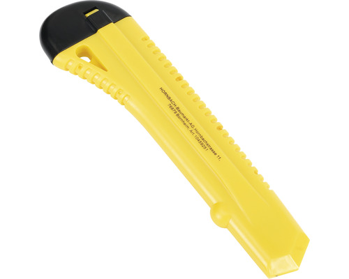 Gelbes Teppichmesser mit schwarzem Endstück