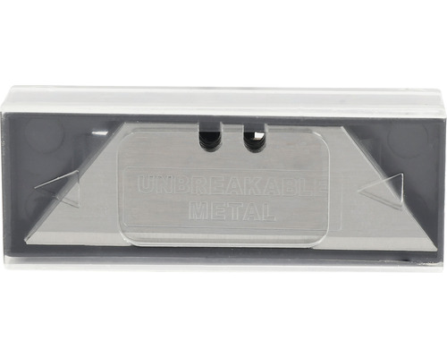 Box mit unzerbrechlichen Metall Trapezklingen