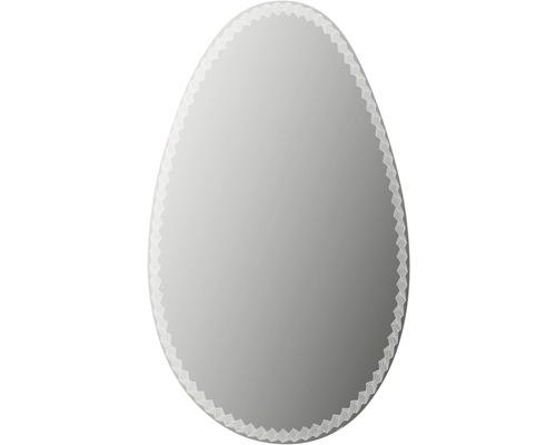 Miroir éclairé œuf 98x75 IP 44 (protégé contre les corps étrangers et les projections d’eau)