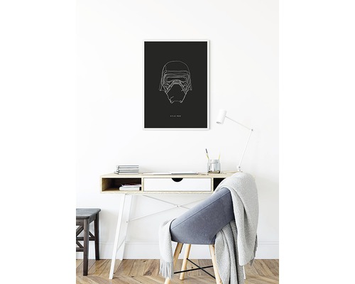 Affiche décorative avec casque Star Wars Kylo Ren au-dessus d''un bureau