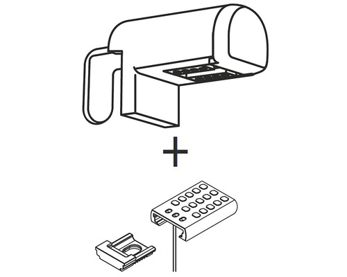 Schematische Darstellung von einem Klemmbock und einem zugehörigen Kabelschuh mit Zugentlastung