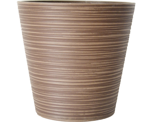 Pot pour plantes à rainures Lafiora plastique Ø 31 cm h 29 cm marron